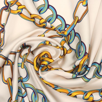 Cloth of 2,50m Satin fabric with pattern - vanilla