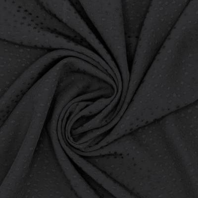 Viscose jacquard fabric with dots - black 