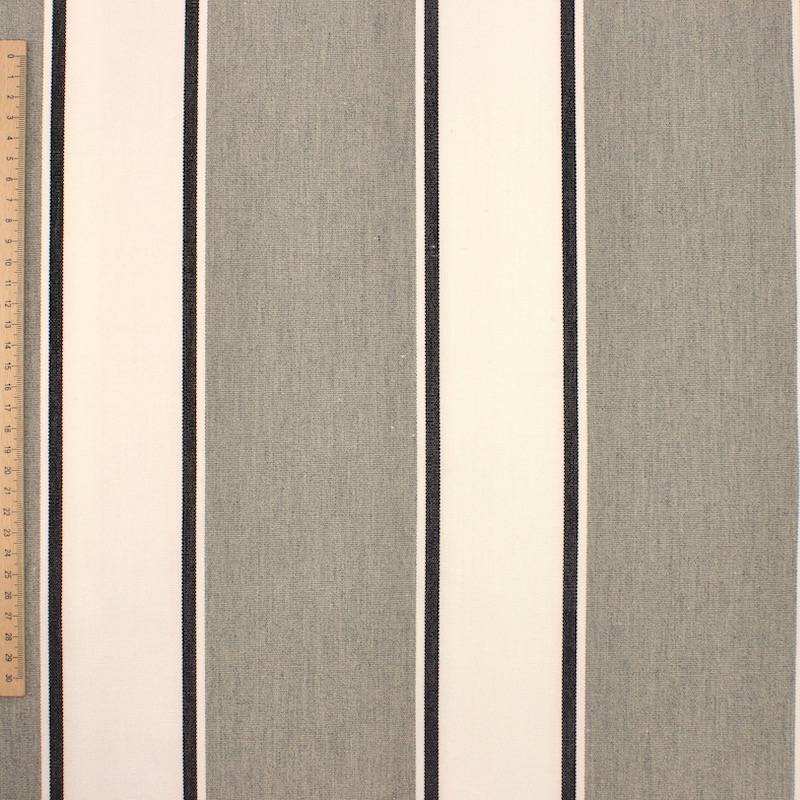 Striped outdoor fabric - ash grey 