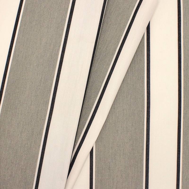Striped outdoor fabric - ash grey 