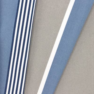 Striped outdoor fabric - grey and blue 