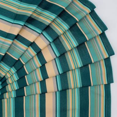 Bayadère deckchair fabric in dralon - petroleum