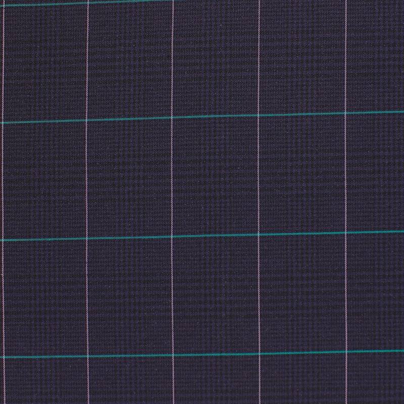 Checkered fabric 100% cotton - navy blue 
