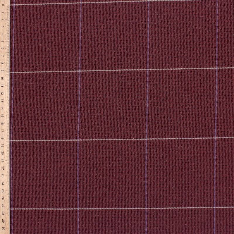 Checkered fabric 100% cotton - burgondy 