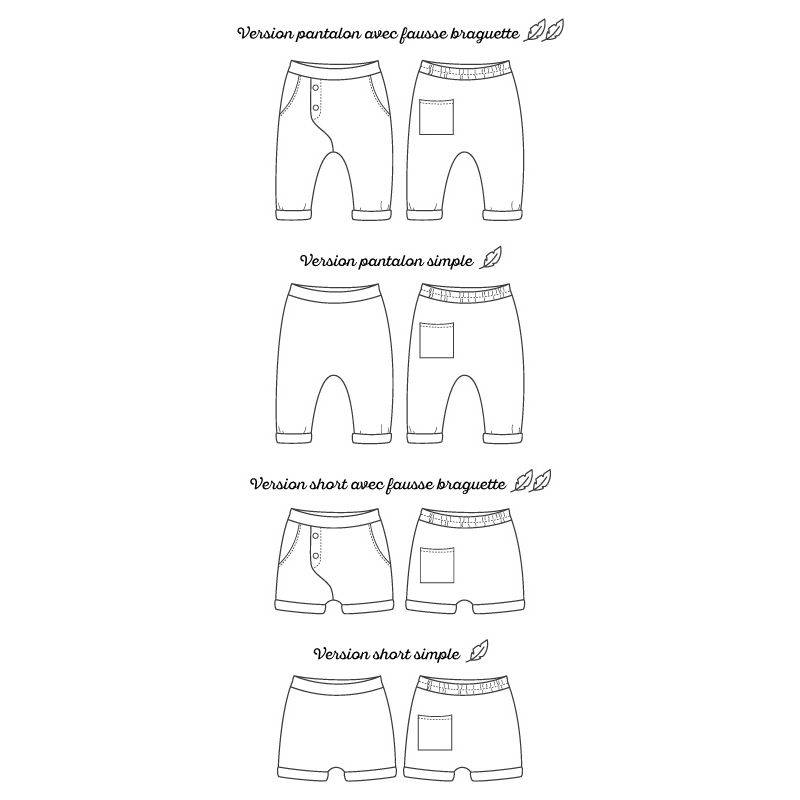 Pattern pants and shorts Etourneau