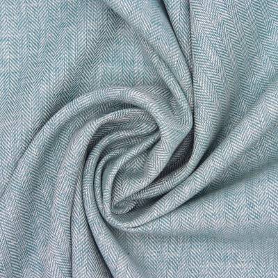 Fabric in linen and cotton with herringbone pattern - green 