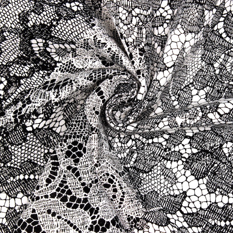 Extensible printed fabric - black 