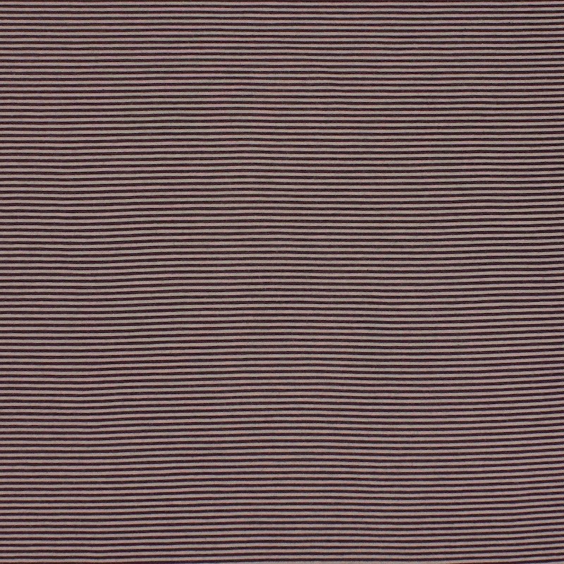 Jersey fabric with brown stripes
