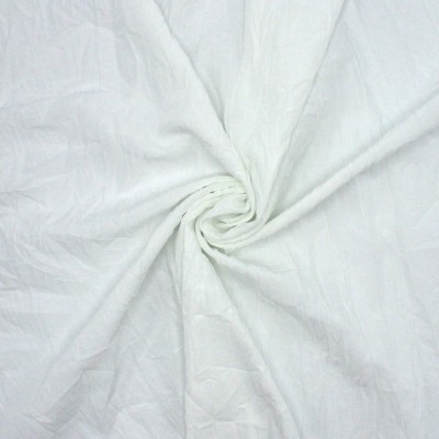 Polyester fabric with crumpled aspect - white