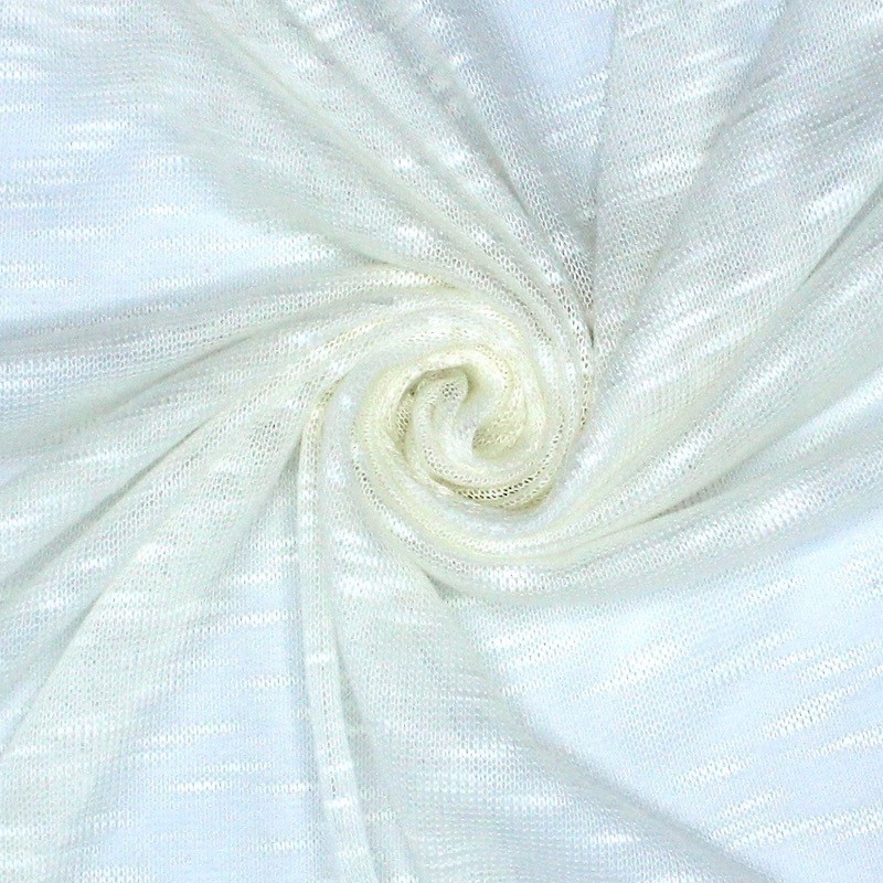 Gebreide stof met gevlamd effect  - gebroken wit 