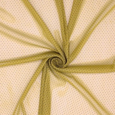 Knit lining fabric 100% polyester with dots - anise green