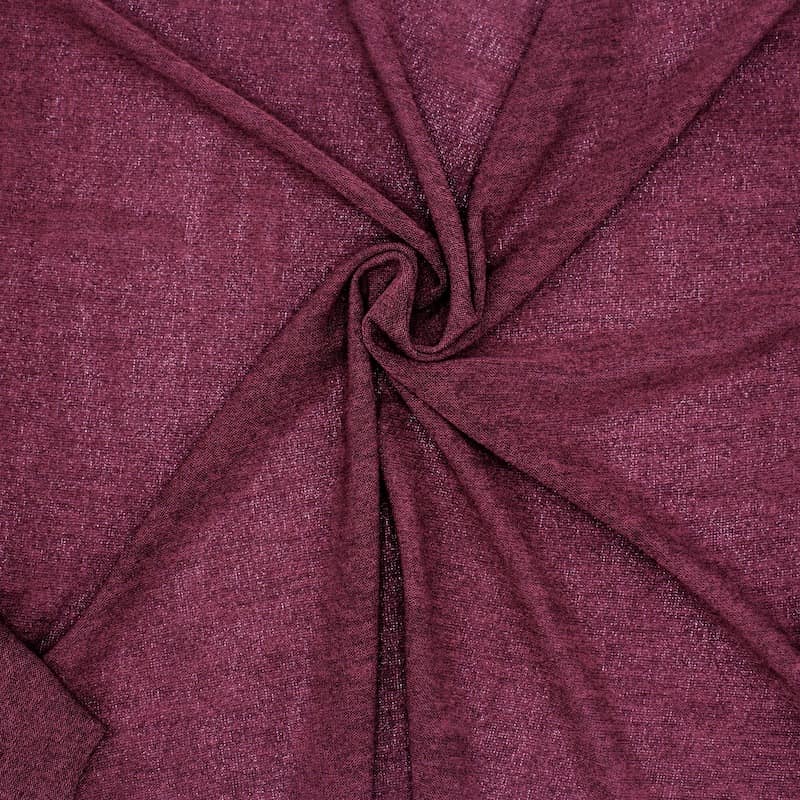 Knit fabric - marbled burgondy