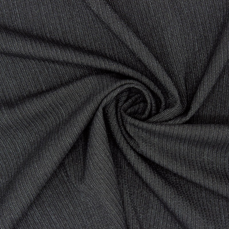 Strech stof in polyester en viscose - zwart