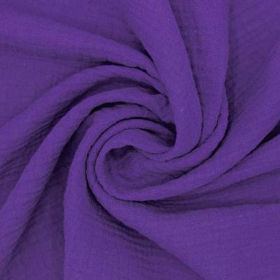 Tissu double gaz de coton - violet