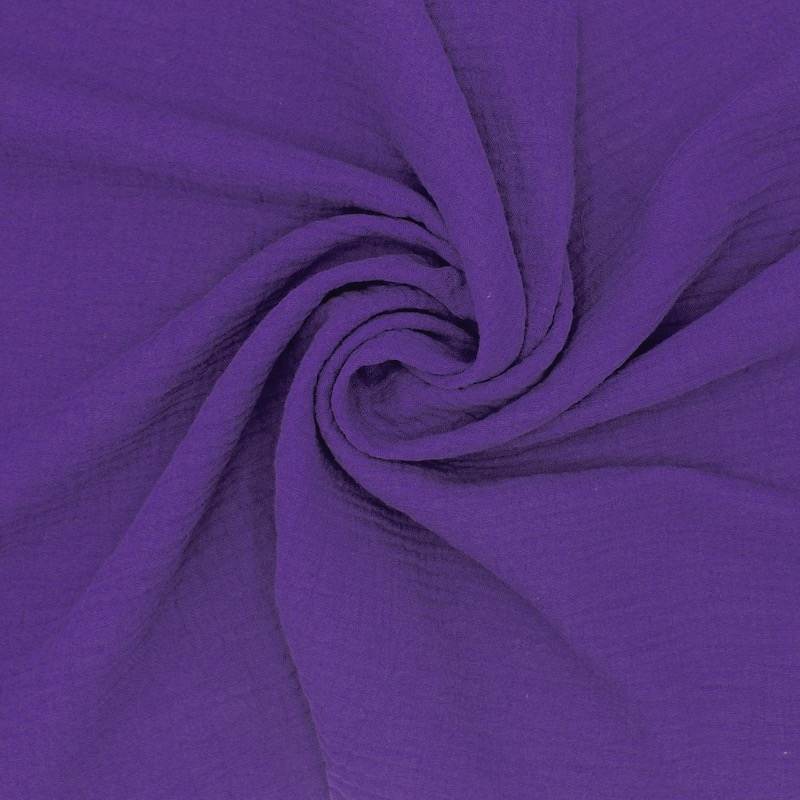 Tissu double gaz de coton - violet