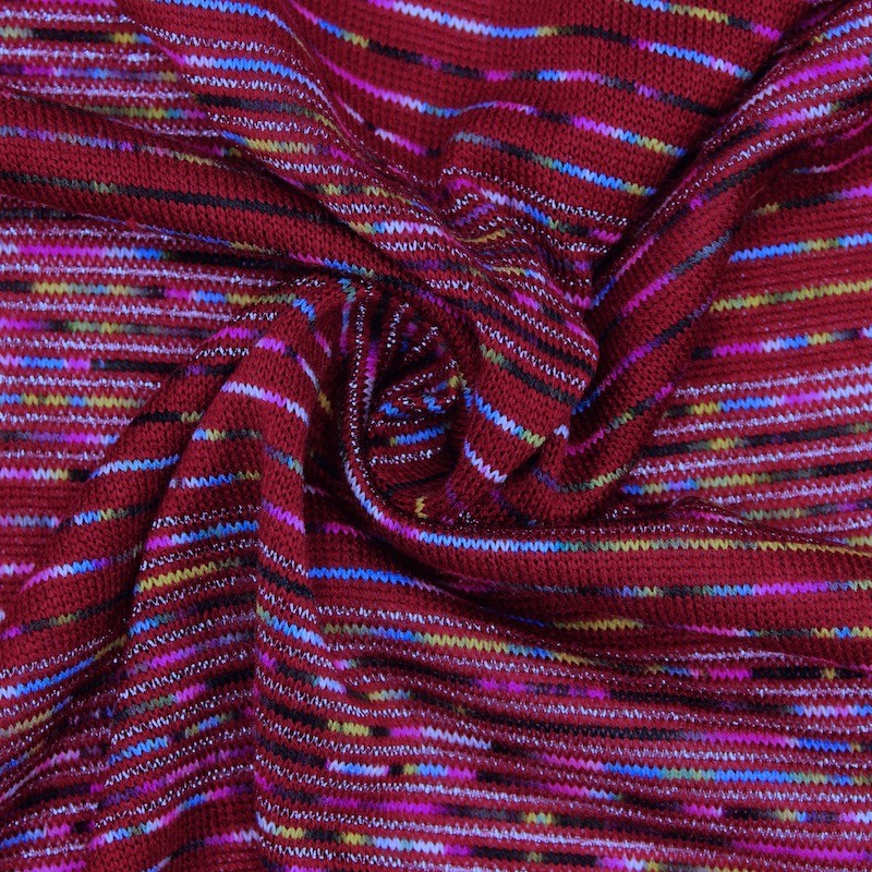 Bayadere knit fabric Lurex thread