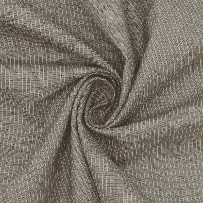 Stretch cotton with thin stripes - taupe 