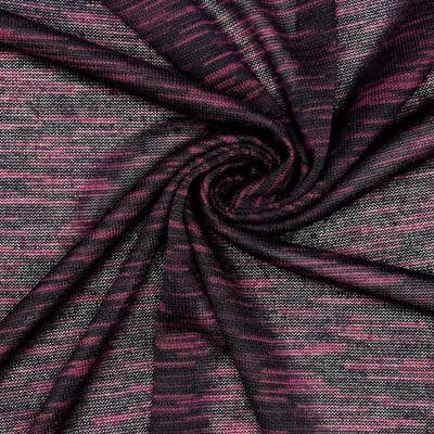 Mottled knit polyester fabric - plum