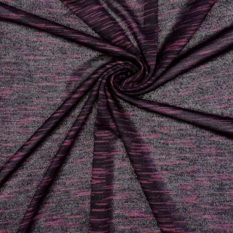 Mottled knit polyester fabric - plum