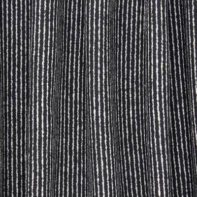 Viscose en linnen stof met strepen - zwart