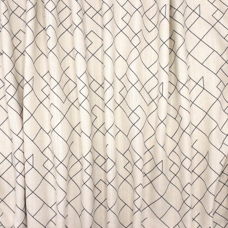 Viscose and linen fabric with graphic print - off-white