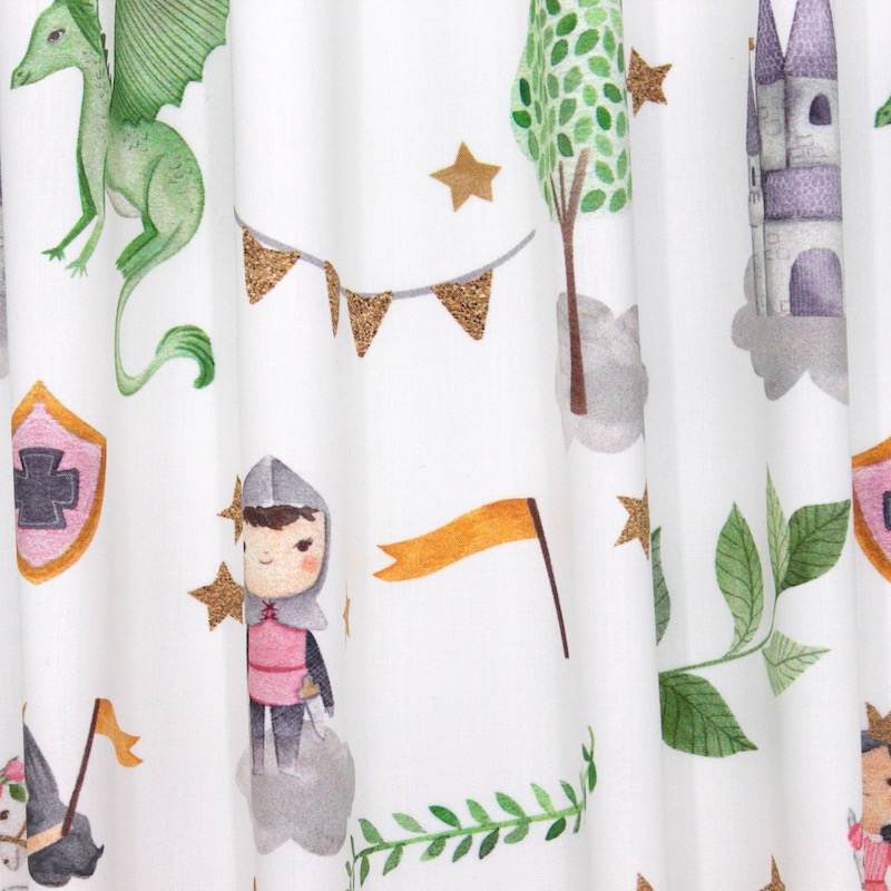 Cotton fabric with princesses - white