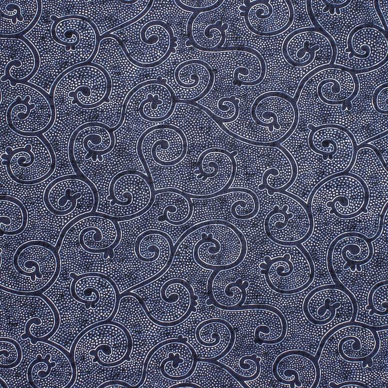 Tissu coton graphique - marine