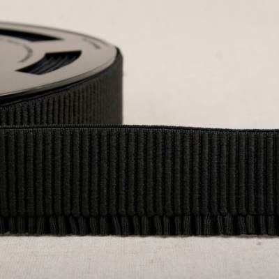 Geribbeld elastische tailleband - zwart