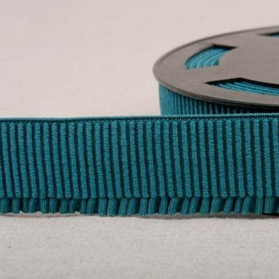 Geribbeld elastische tailleband - eendblauw