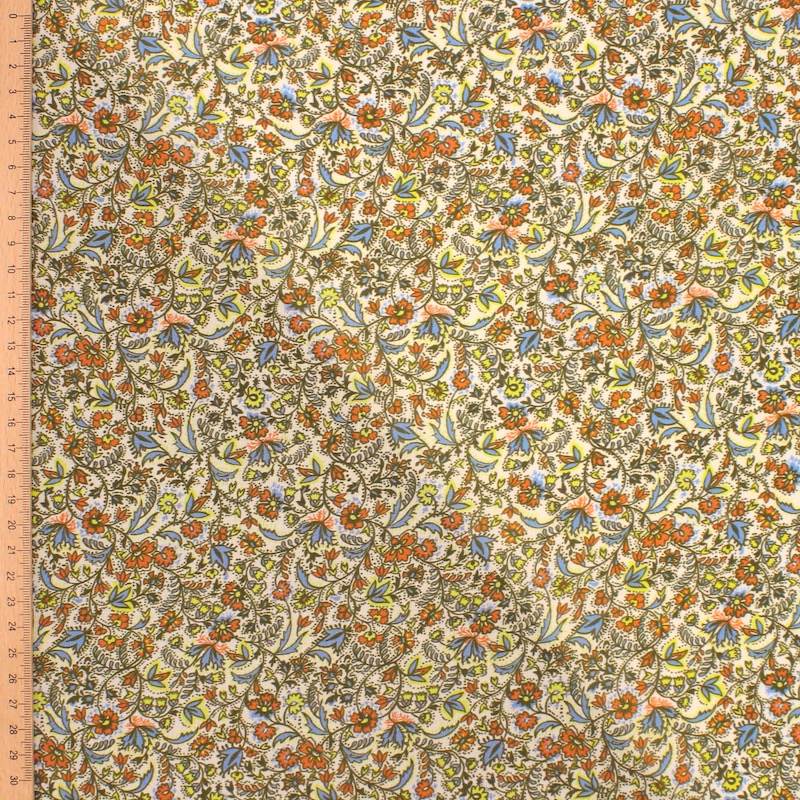 Viscose fabric with flowers - multicolored 