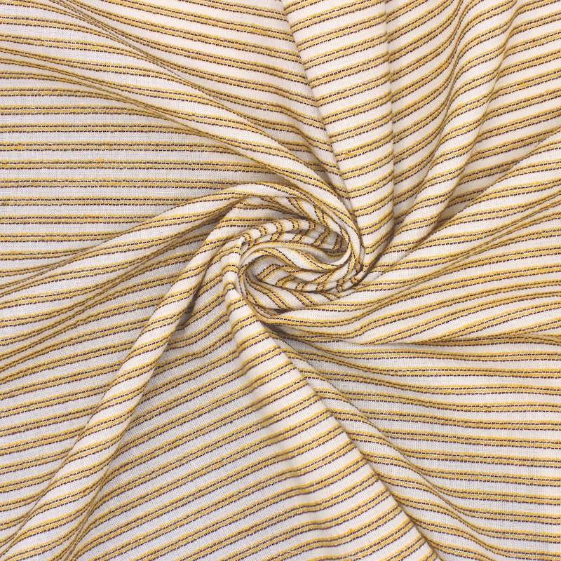 Striped cotton fabric - ecru 