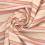Striped cotton fabric - ecru and salmon 