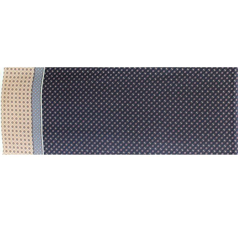 Polyester fabric with patterns - beige and blue 