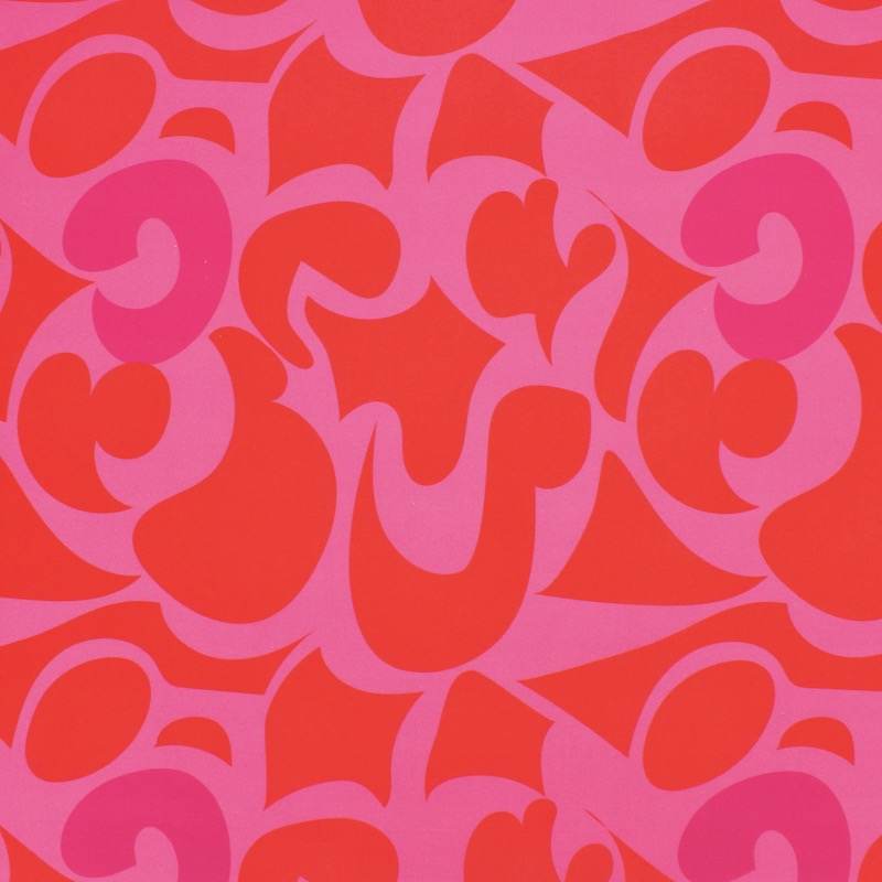 Popeline coton graphique -rose et rouge 