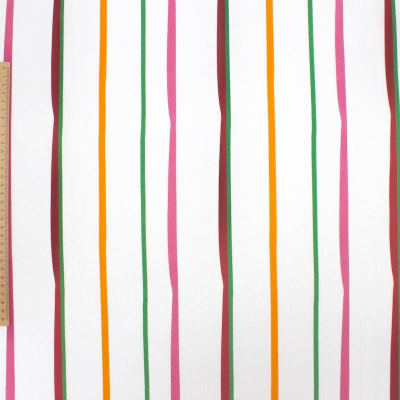 Popeline coton rayures -multicolore