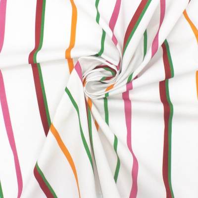 Cotton poplin with stripes - multicolored
