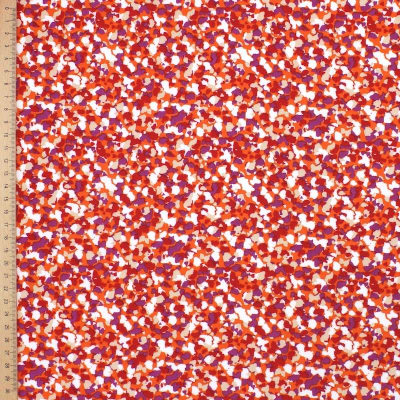 Tissu 100% viscose motifs - rouge