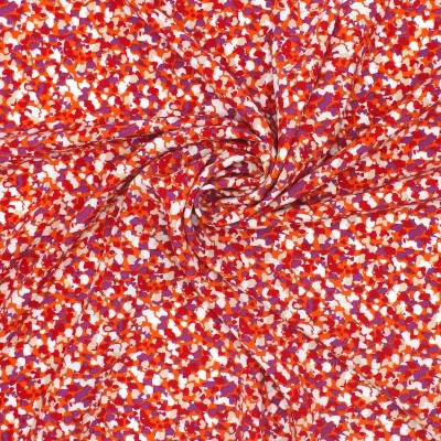 Viscose fabric with patterns - red