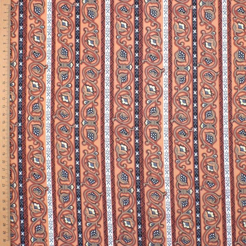 Striped viscose fabric - rust