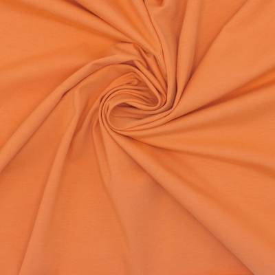 Plain cotton jersey fabric - orange