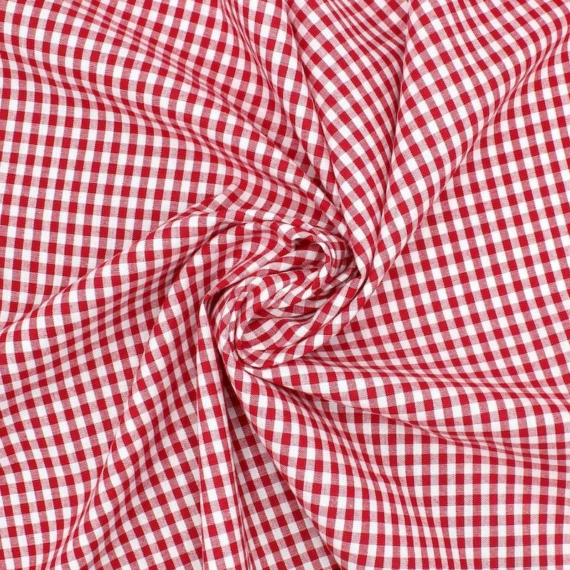 100% cotton vichy fabric - red and white 