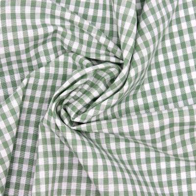 100% cotton vichy fabric - green and white 