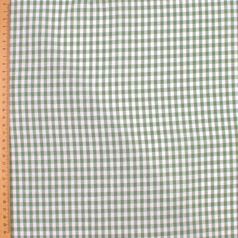 Vichy stof 100% katoen - groen en wit 