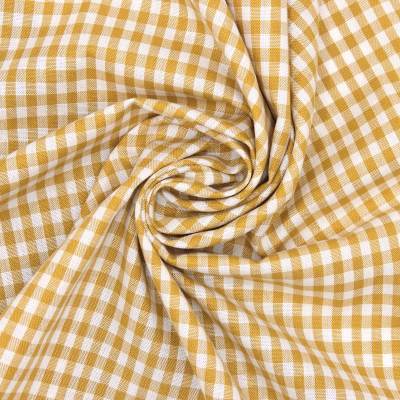 100% cotton vichy fabric - mustard yellow and white 