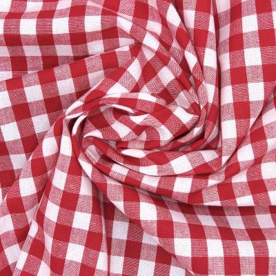 100% cotton vichy fabric - red and white 