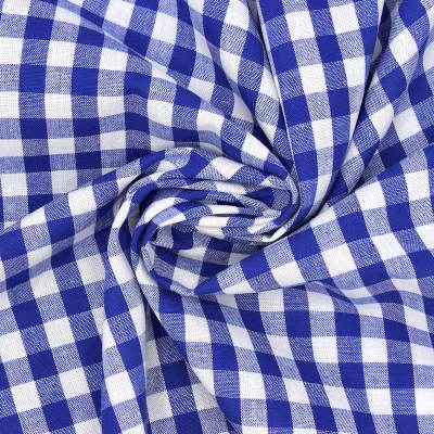 100% cotton vichy fabric - blue and white 