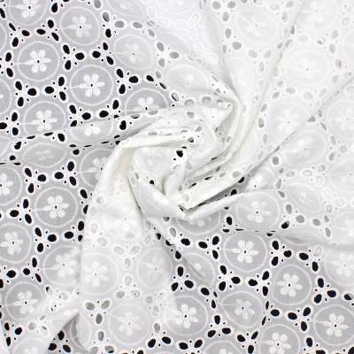 100% cotton broderie anglaise fabric - white
