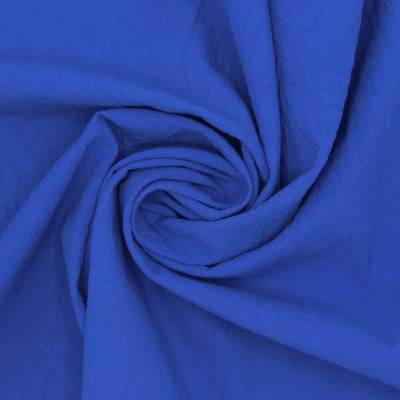 Tissu coton crushed - bleu roi