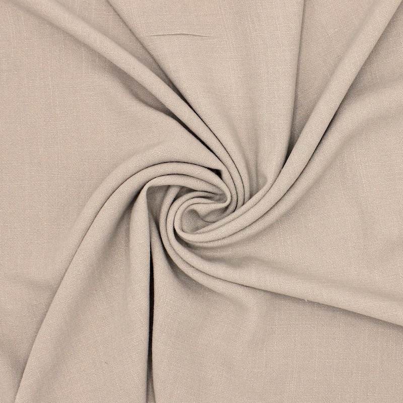 Plain viscose and linen fabric - beige