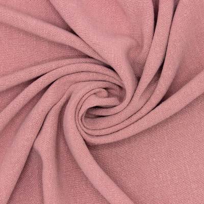 Effen stof van viscose en linnen - oud roze